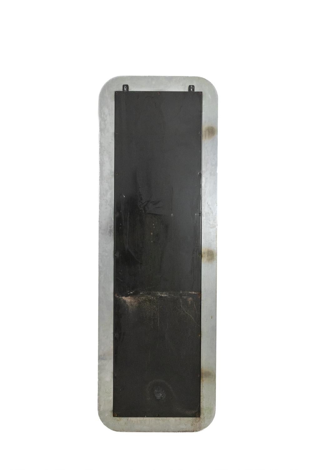 Rectangular mirror in polished metal. Italy, 1970s In Good Condition For Sale In Saint-Ouen, FR