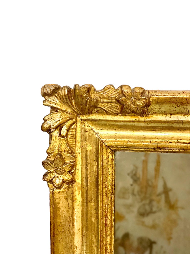 Rectangular Mirror with Acanthus Design on Corners For Sale at 1stDibs