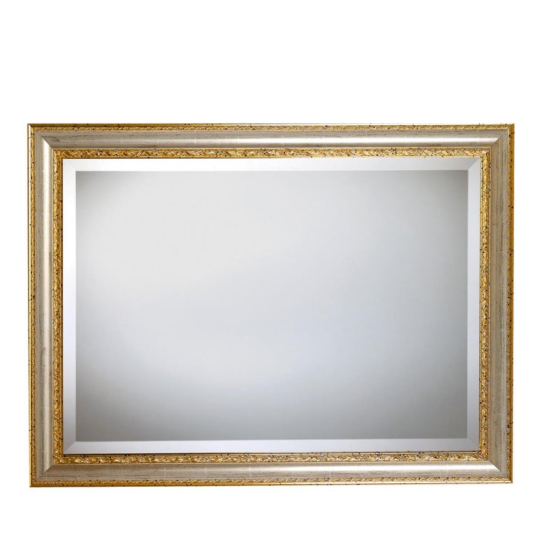 Rectangular Mirror with Gold Frame For Sale at 1stdibs