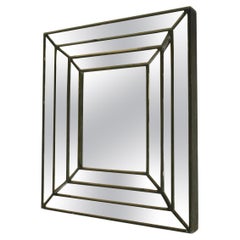 Rectangular mirror with green glazing beads, 1960s.