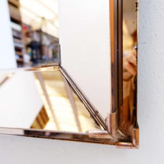 Rectangular Mirror with pink parclose att. to Jacques Adnet -circa 1940