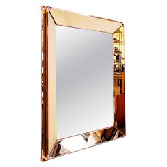 Rectangular Mirror with pink parclose att. to Jacques Adnet -circa 1940