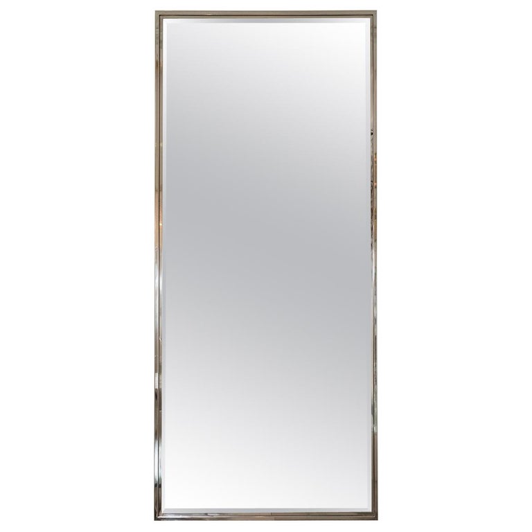 Rectangular Mirror with Polished Nickel Surround at 1stDibs