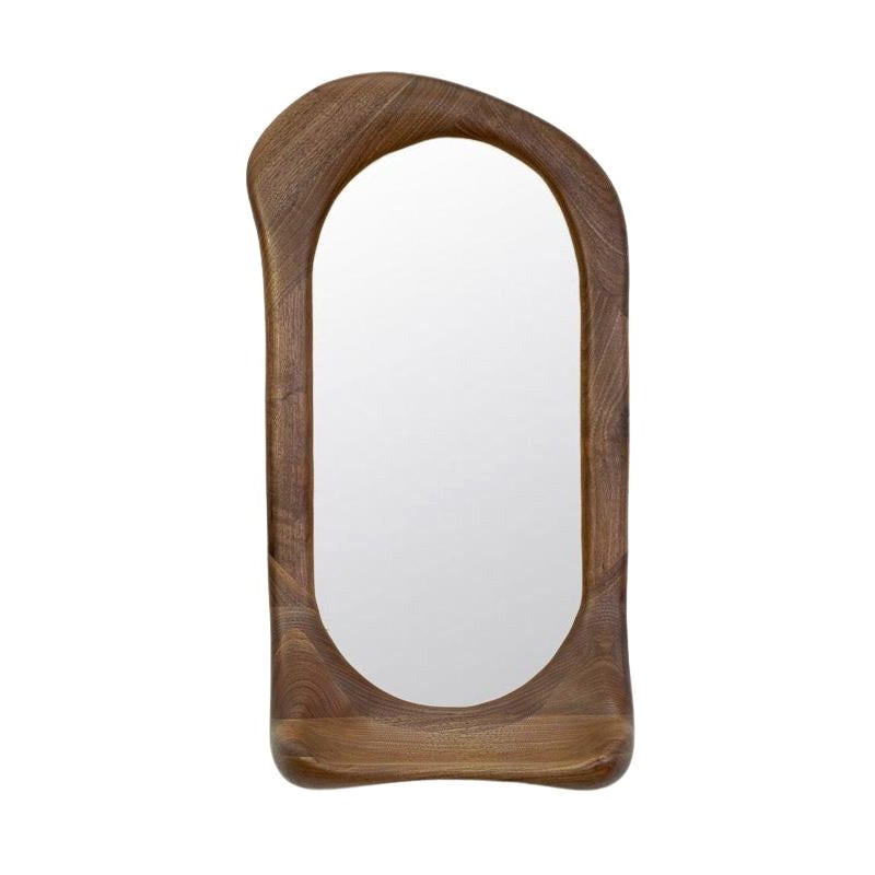 Specchio rettangolare con cornice in Wood Wood e ripiano di Alexander Knysch in vendita