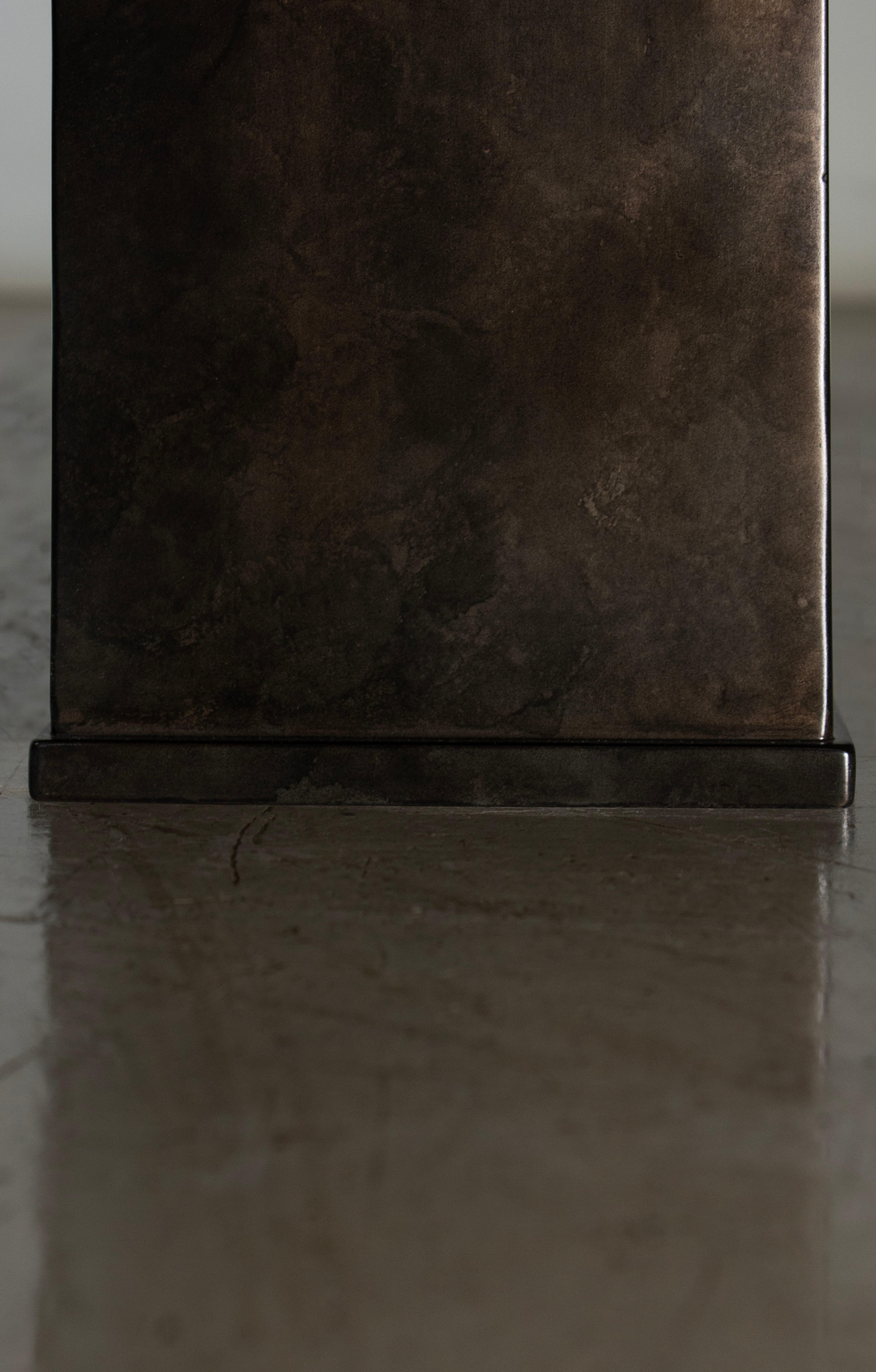Rectangular Modern Metal and Parchment Coffee Table by Costantini, Michelangelo For Sale 5