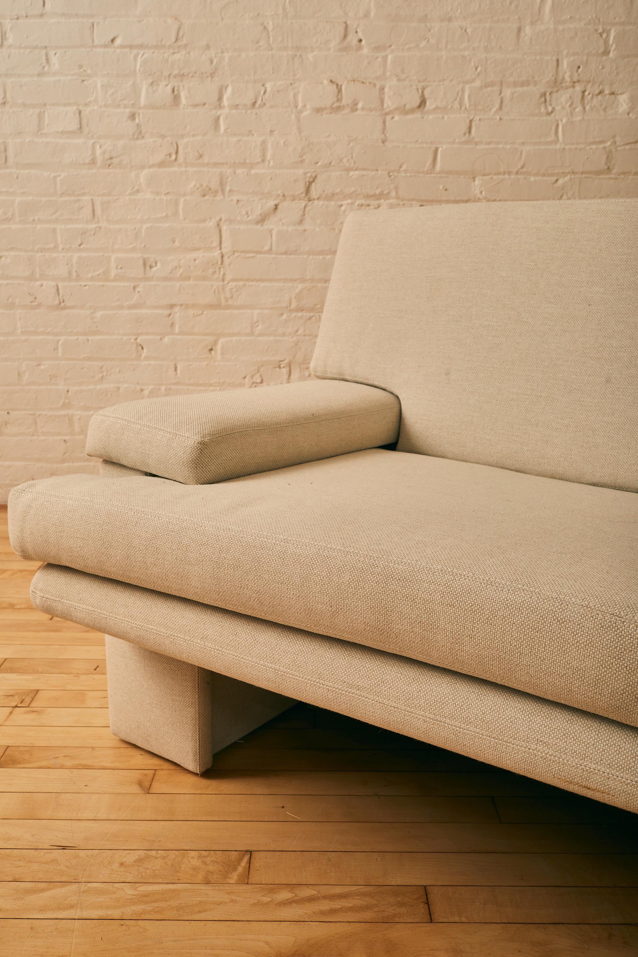 Italian Rectangular Modernist Sofa For Sale