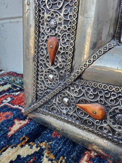 Rectangular Moroccan Metal Inlaid Mirror, 104LM24