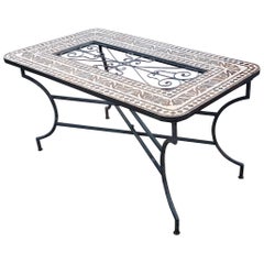 Rectangular Moroccan Mosaic Dinning or Coffee Table, Brown