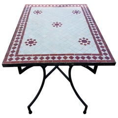 Table d'appoint rectangulaire en mosaïque marocaine, choix de base haute ou basse