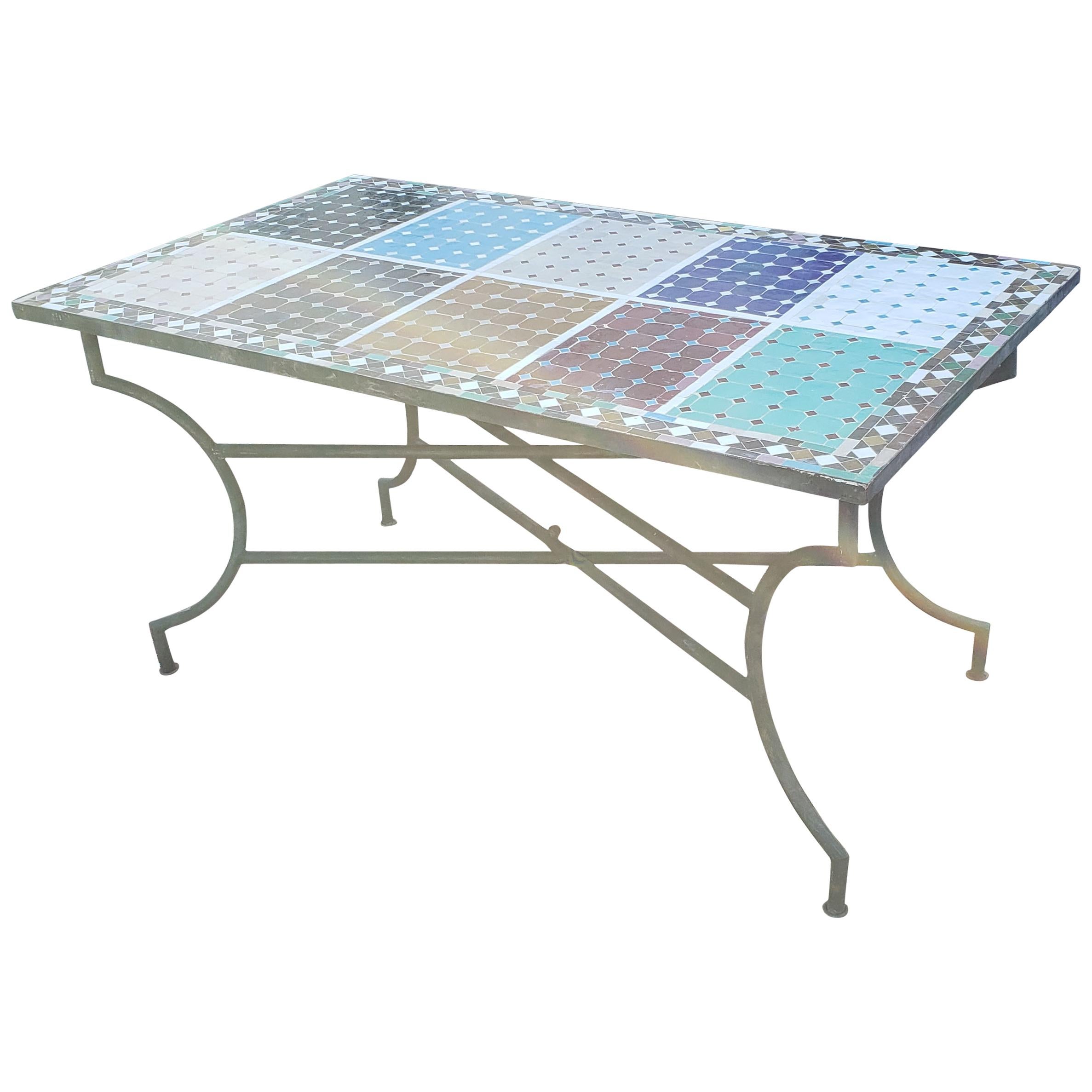 Rectangular Moroccan Mosaic Side Table, Sampler 2 For Sale