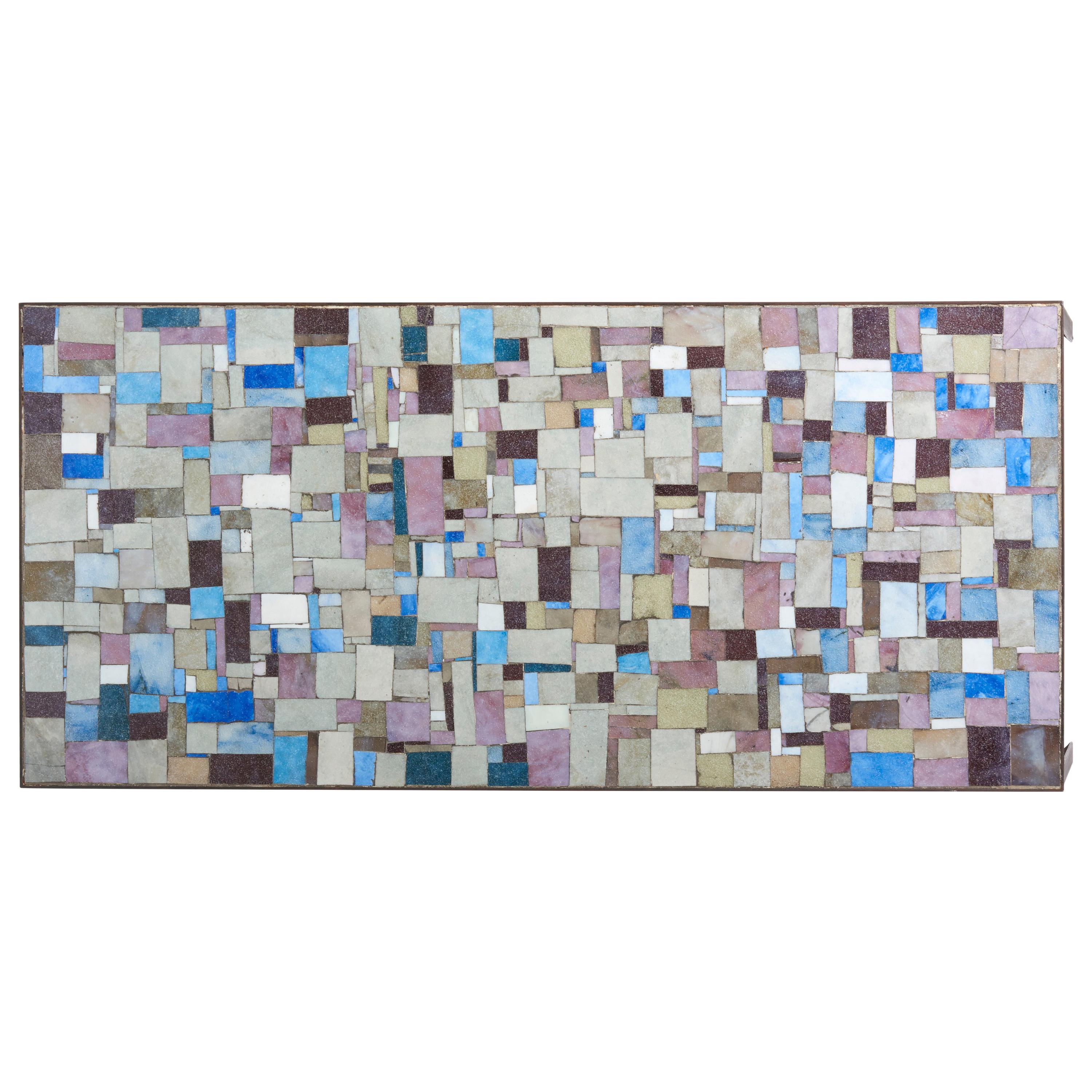 Rectangular Mosaic Coffee Table, Signed by WIRTH