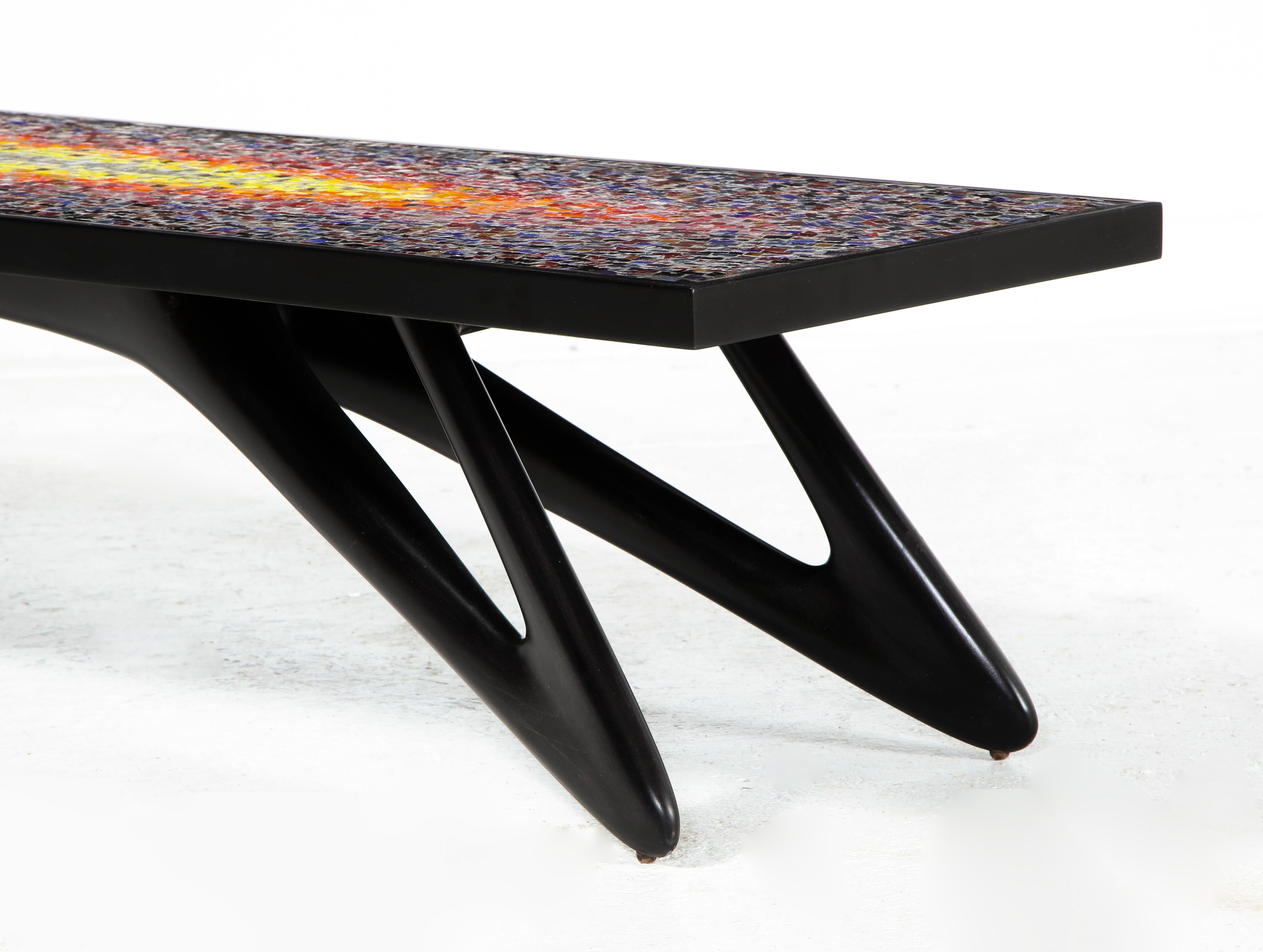 Wood Rectangular Mosaic Table w/ Mosaic Top Offered by Vladimir Kagan Design Group