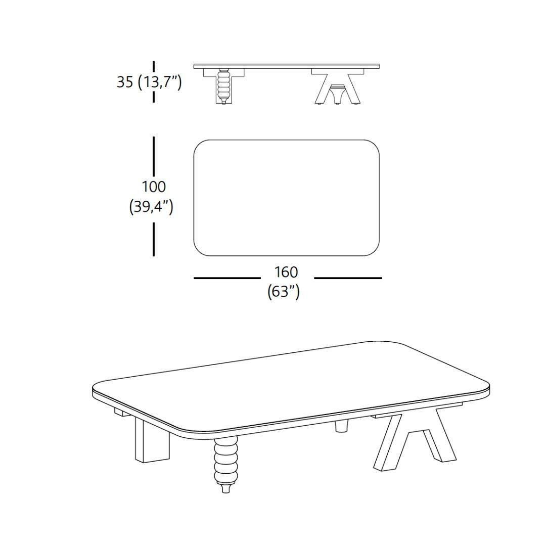 Spanish Rectangular low coffee table 