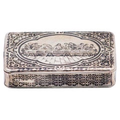 Rectangular nickel silver snuff box