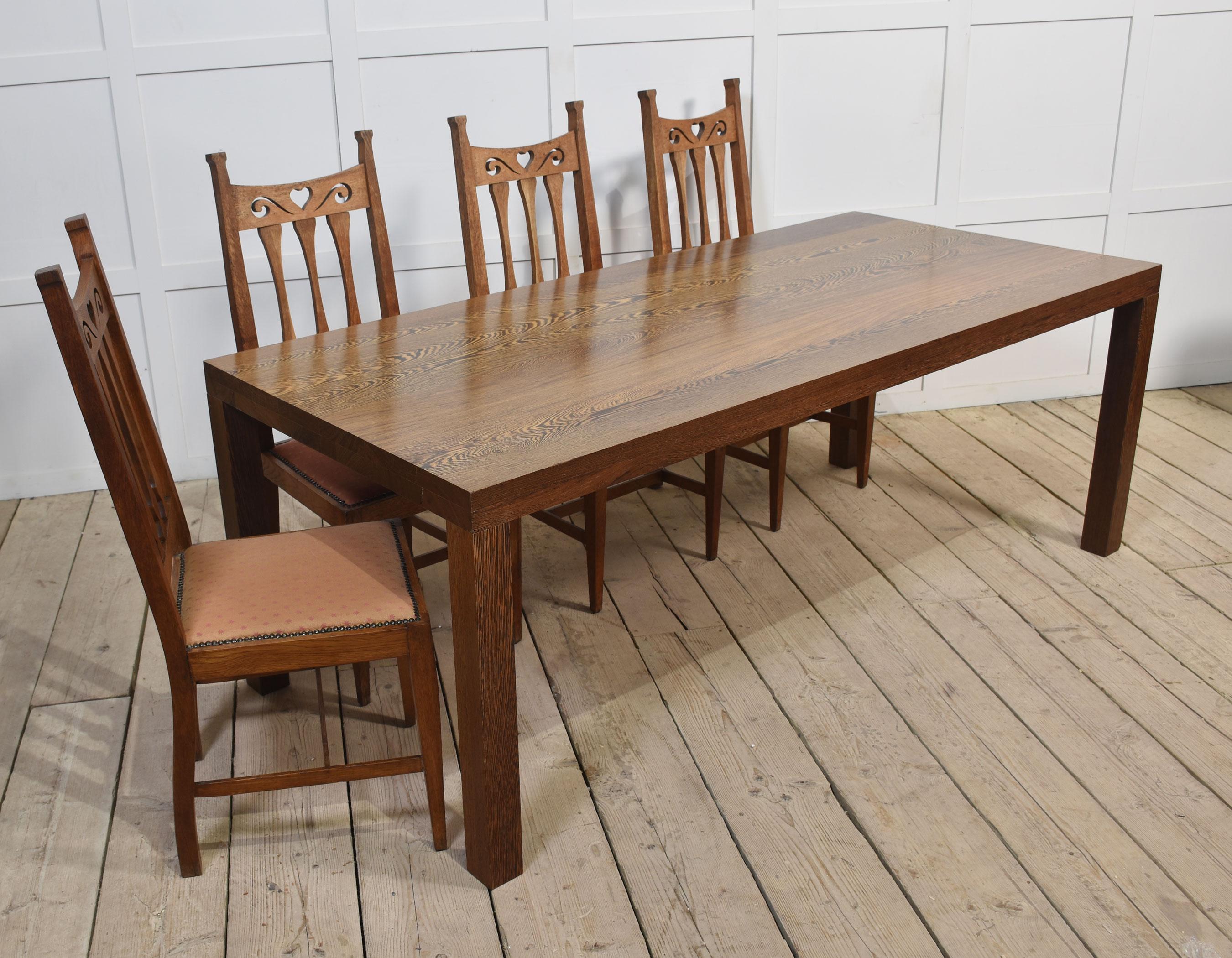 Mesa de comedor rectangular de roble en venta 2
