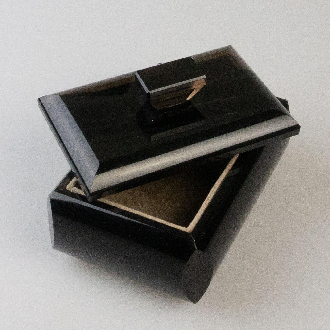 Italian Rectangular Obsidian Box
