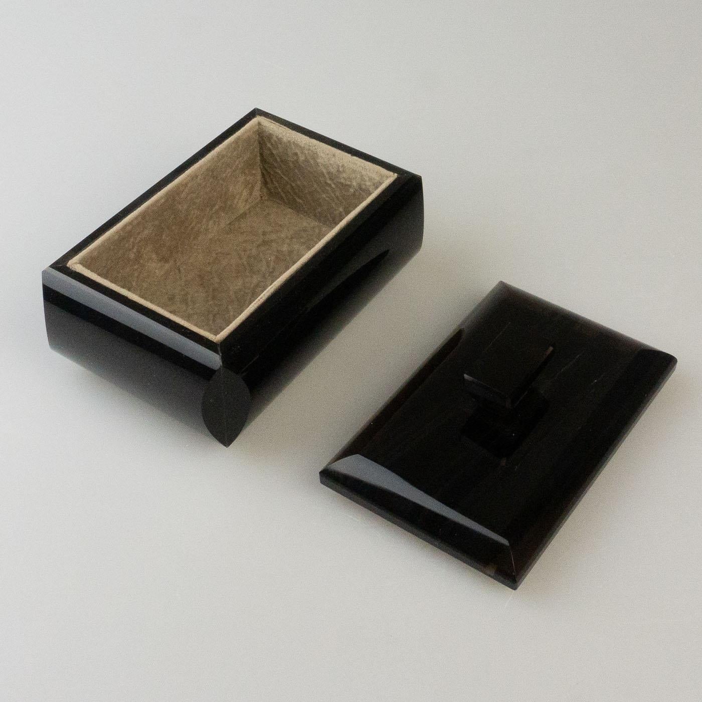 Rectangular Obsidian Box In New Condition In Milan, IT