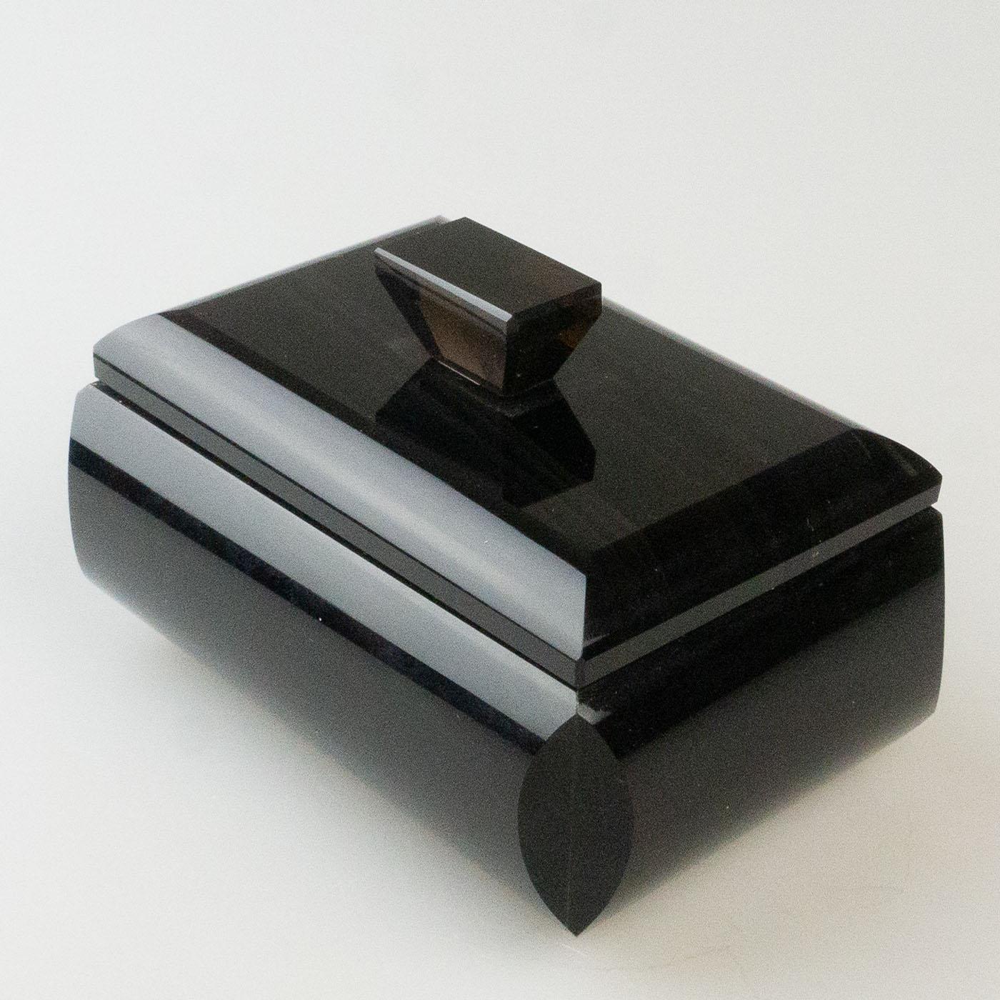Contemporary Rectangular Obsidian Box For Sale