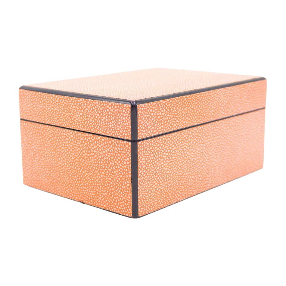 Rectangular Orange Shagreen Box