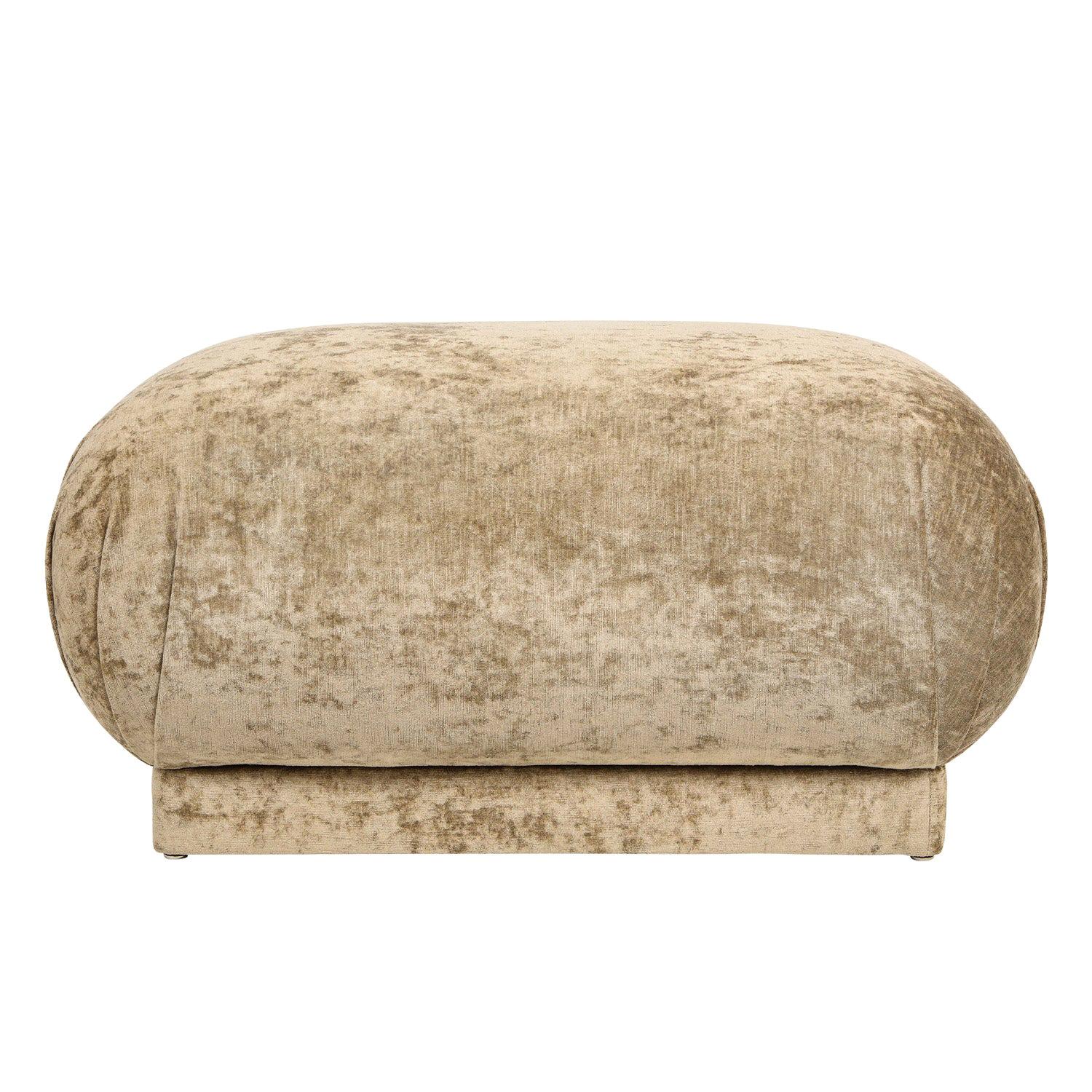 Pouf rectangulaire en chenille beige, années 1970 en vente