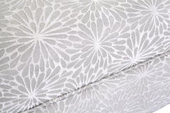 Rectangular Ottoman w Designer Cut Velvet Upholstery