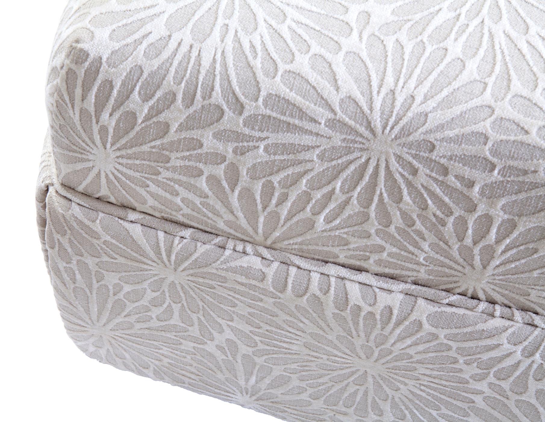Italian Rectangular Ottoman w Designer Cut Velvet Upholstery  For Sale