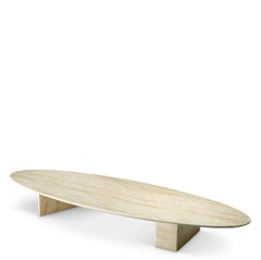 Rectangular Outdoor Coffee Table in Faux Travertine Finish
