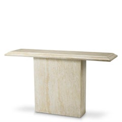Rectangular Outdoor Console Table in Faux Travertine Finish