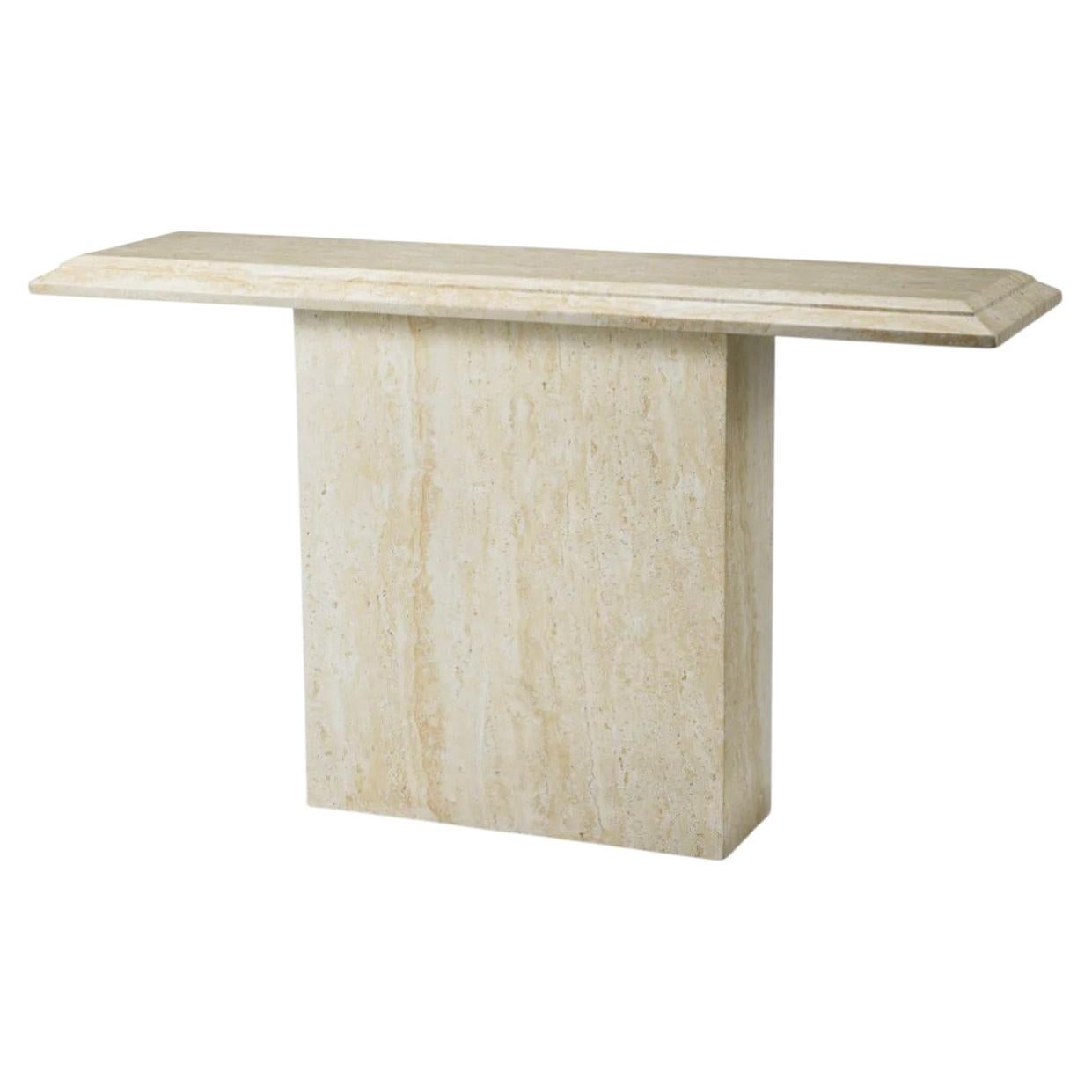 Rectangular Outdoor Console Table in Faux Travertine Finish