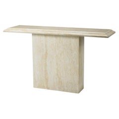 Rectangular Outdoor Console Table in Faux Travertine Finish