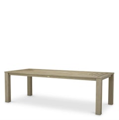Rectangular Outdoor Dining Table in Aged Teak Contemporary Design