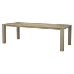 Rectangular Outdoor Dining Table in Aged Teak Contemporary Design