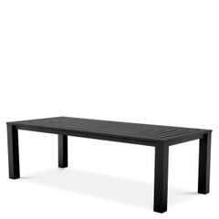 Rectangular Outdoor Dining Table with Black Finish