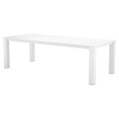 Rectangular Outdoor Dining Table with Matte White Finish