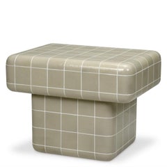 Rectangular Outdoor Side Table with Light Grey Glaze