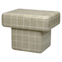 Rectangular Outdoor Side Table with Light Grey Glaze