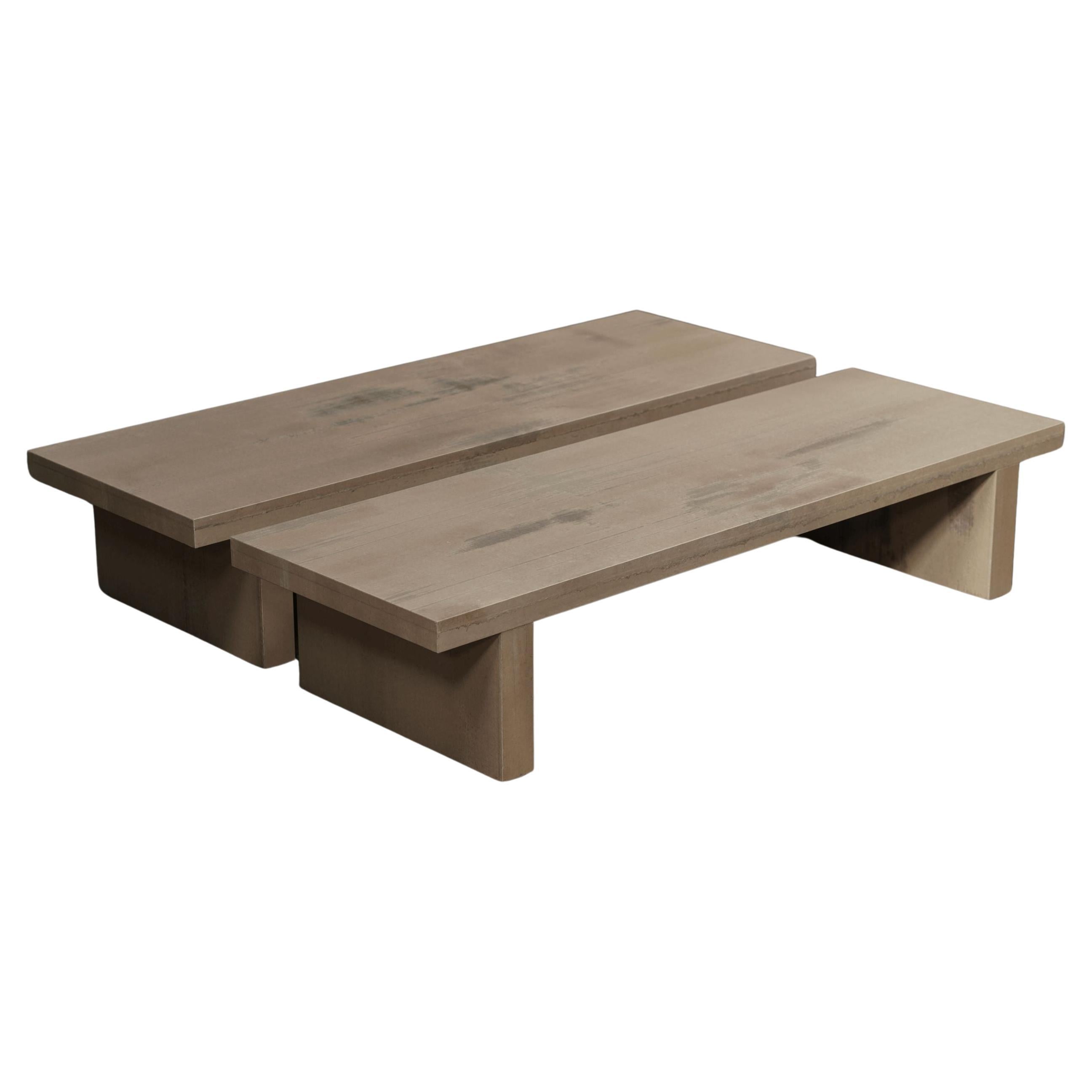 Rectangular Paper Coffee Table, Bone For Sale