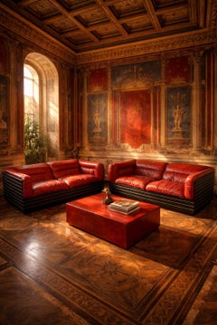 Rectangular parchment low coffee table Aldo Tura 1950s