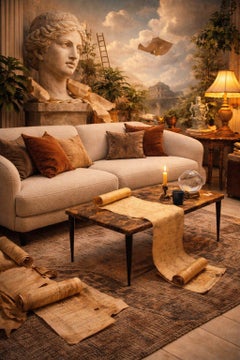 Rechteckiger, niedriger Couchtisch aus Pergament Mod. 825 von Aldo Tura 1950