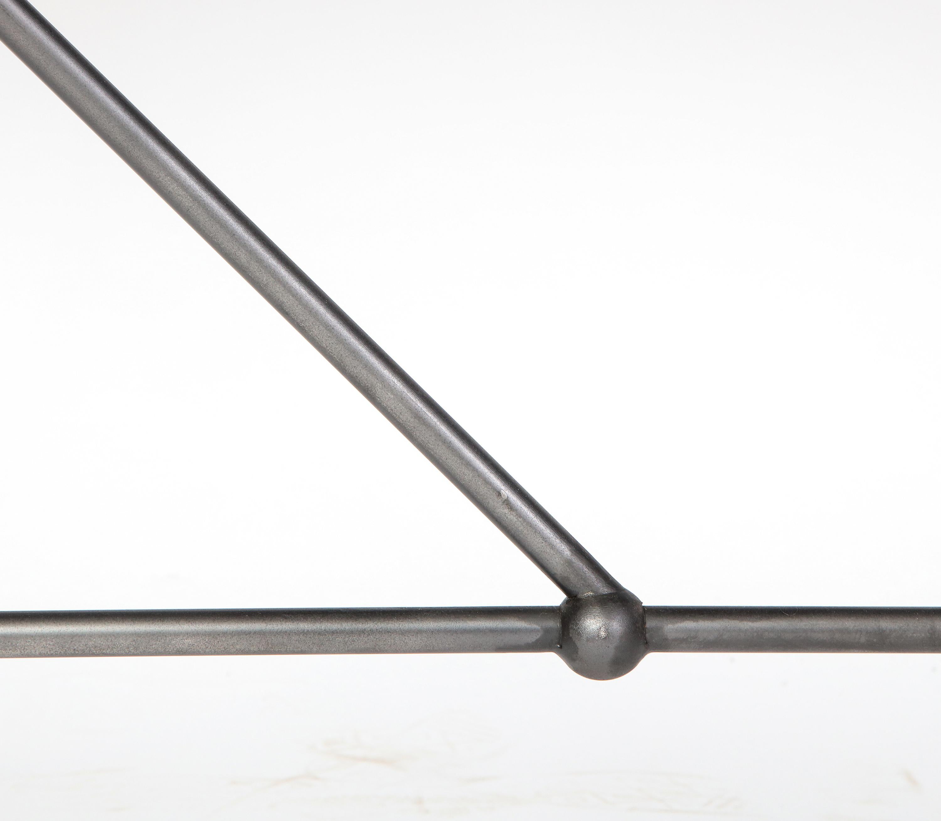 Rectangular Patinated Metal Side Table, Designed by Juan Montoya, Modern 2