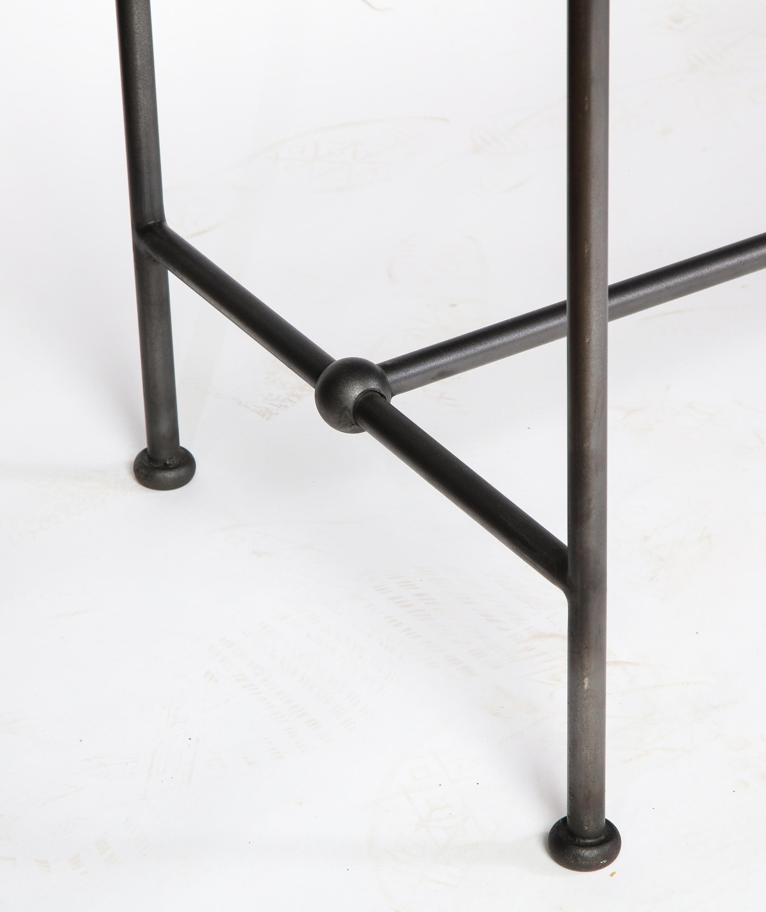 Rectangular Patinated Metal Side Table, Designed by Juan Montoya, Modern 3