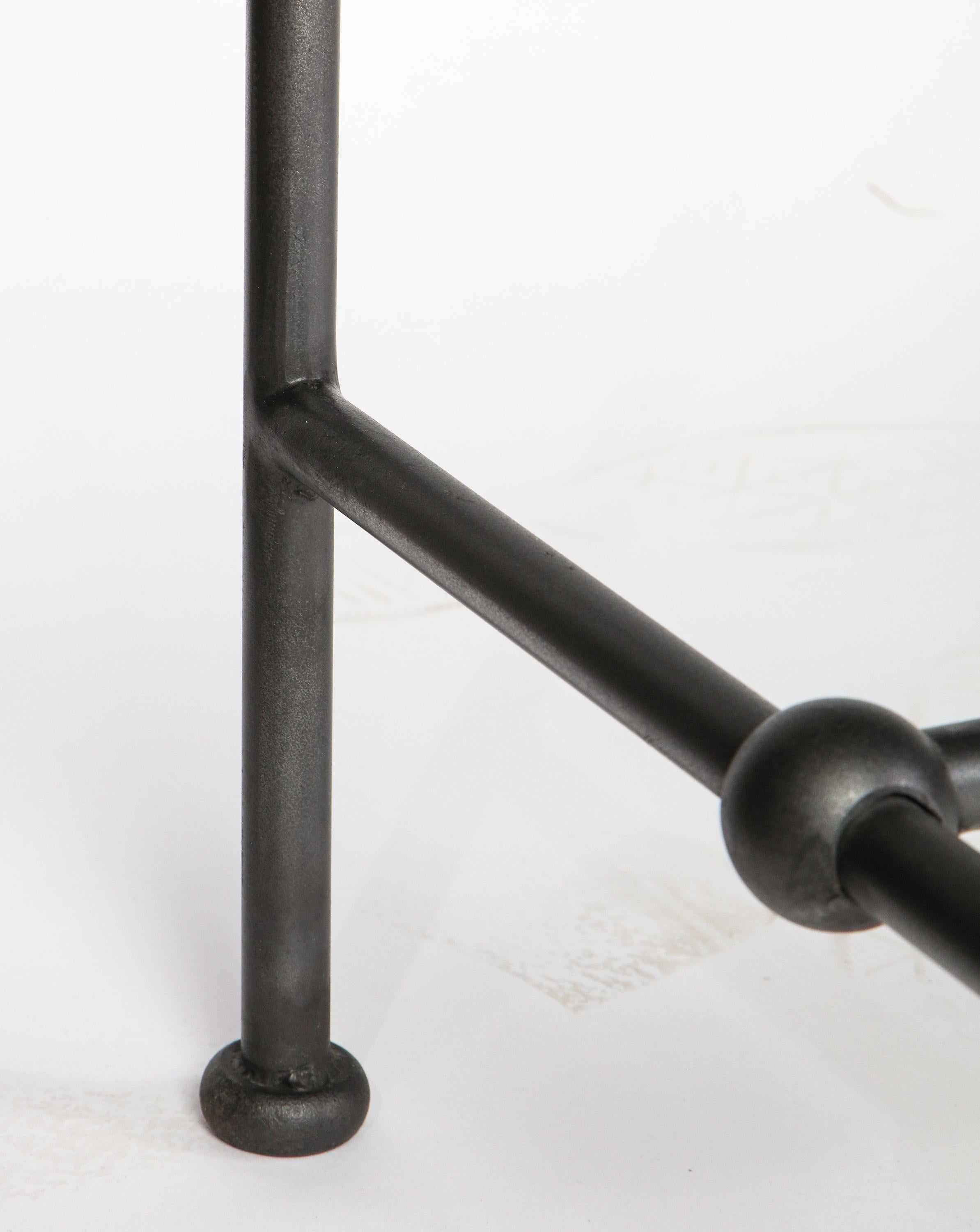 Rectangular Patinated Metal Side Table, Designed by Juan Montoya, Modern 4