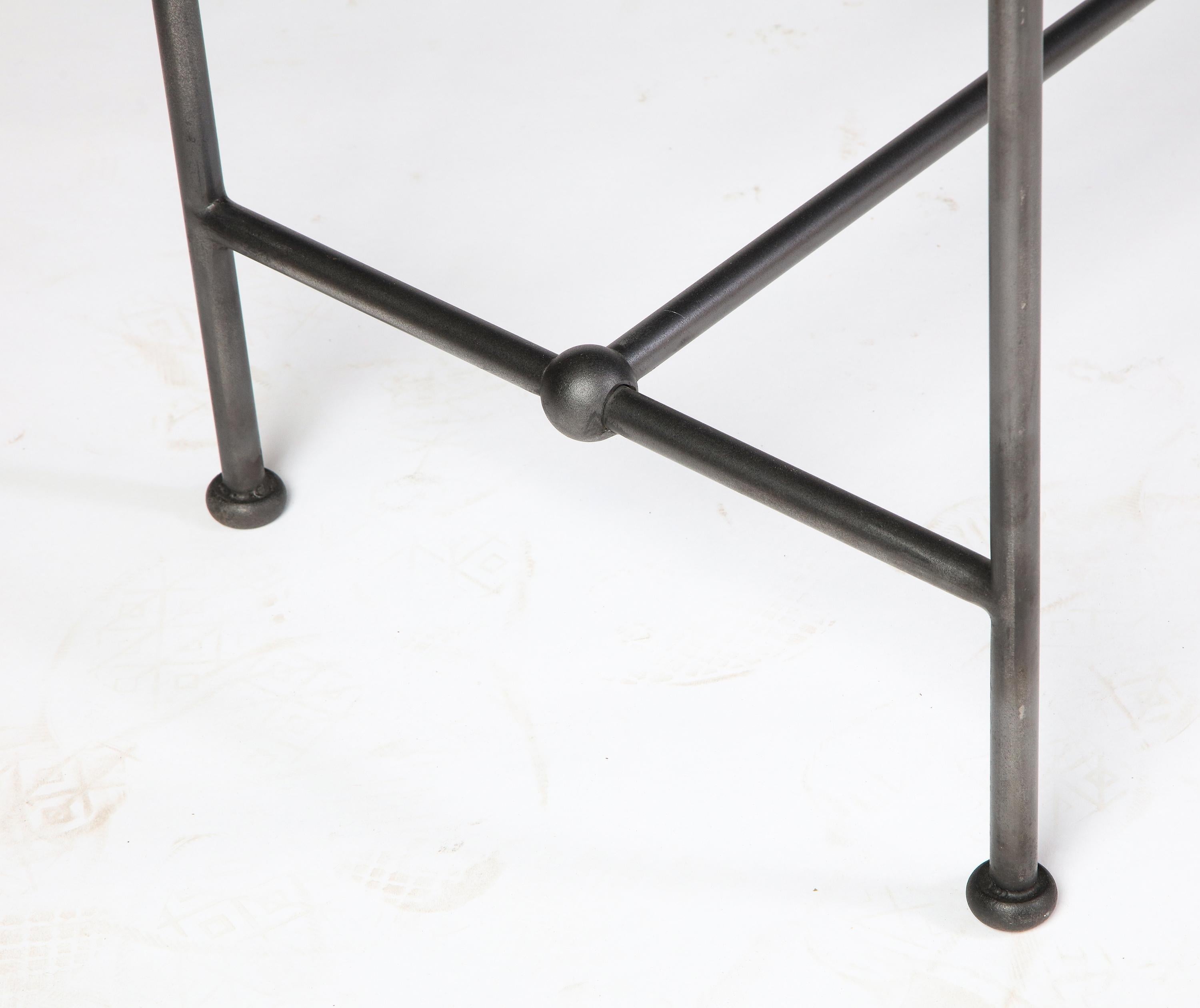 Rectangular Patinated Metal Side Table, Designed by Juan Montoya, Modern 7