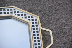 Rectangular Perforated Steel Tray Silver and Gold Italy Design, 1970
