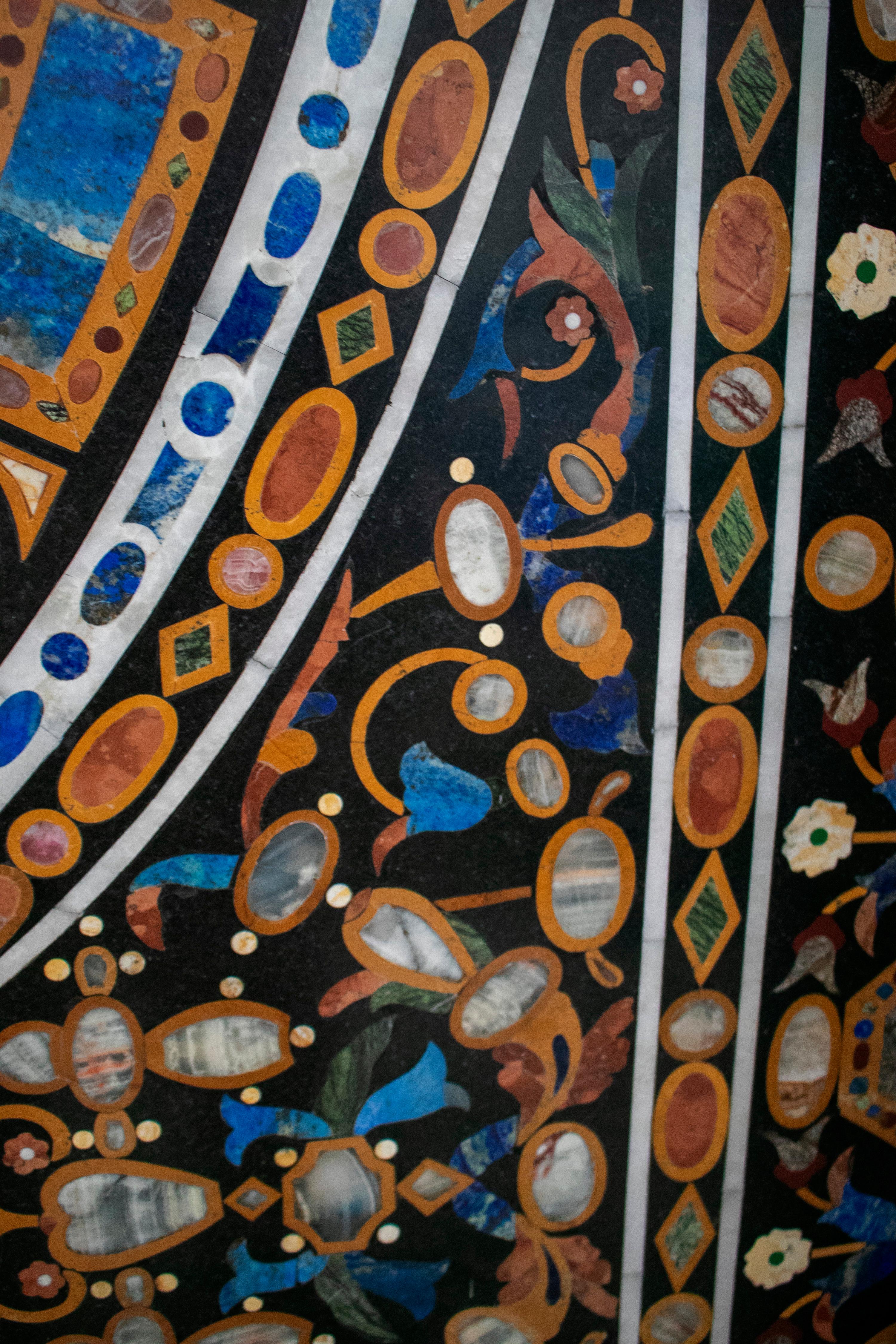 Mesa rectangular Pietra DURA Mosaico Clásico 12 plazas Comedor Lapislázuli en venta 6