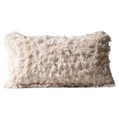 Coussin rectangulaire tissé à la main en coton de couleur naturelle