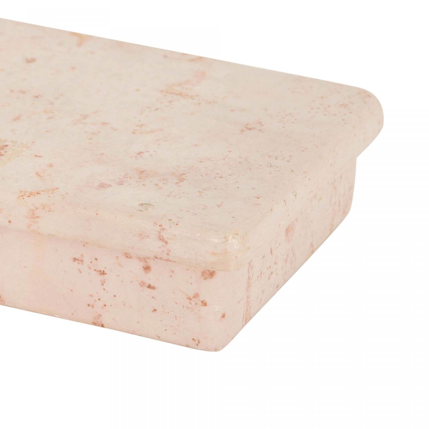 Rectangular marble box with lift-off cover