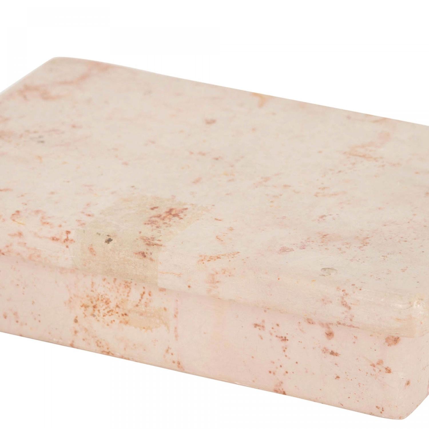 Modern Rectangular Pink Marble Box For Sale
