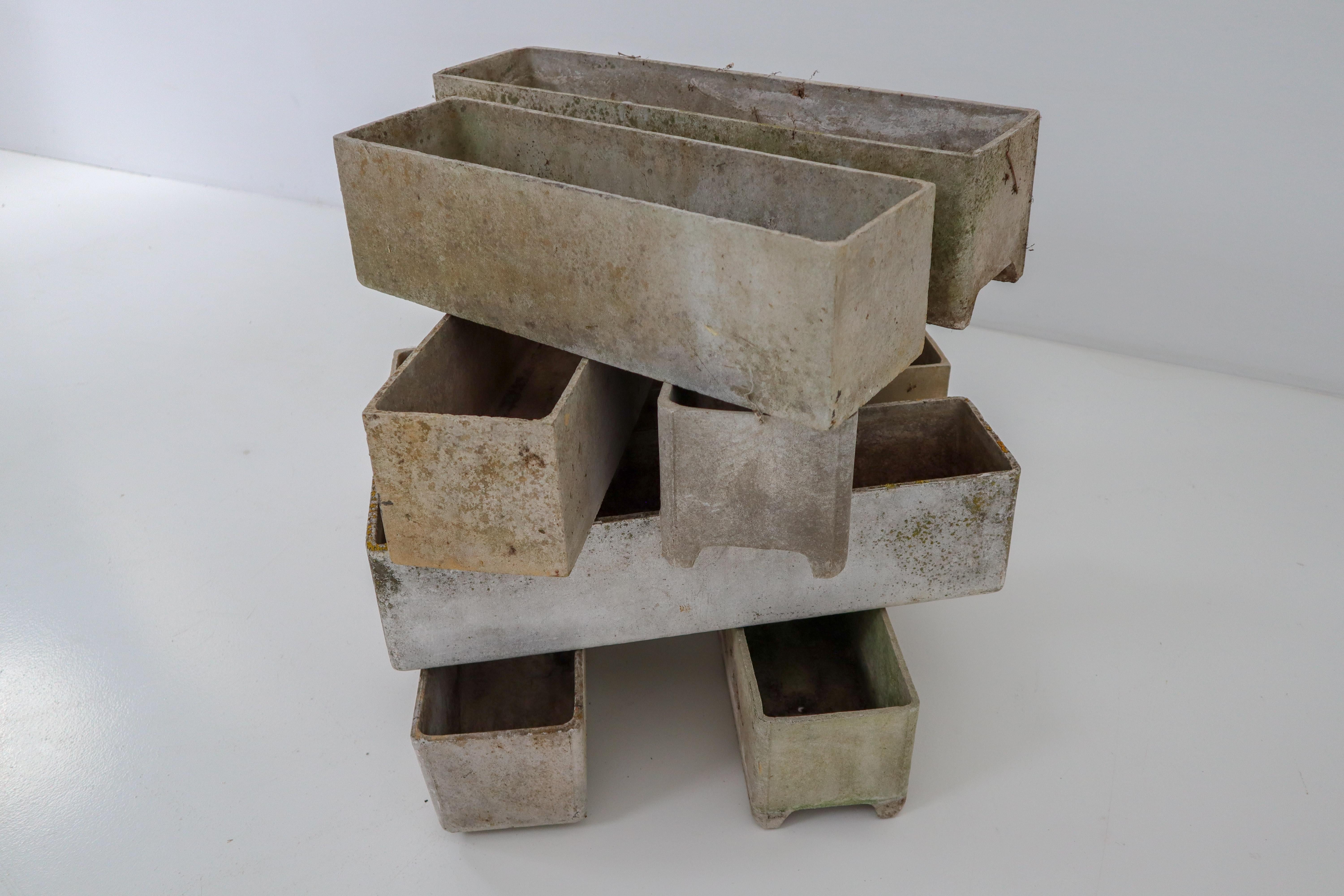 Concrete Rectangular Planters by Swiss Architect Willy Guhl for Eternit, 1960s