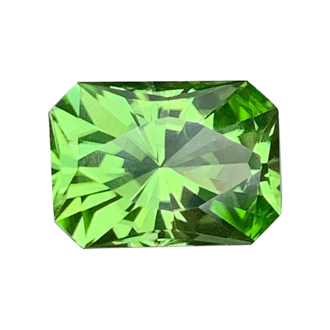 Rectangular Cut 2.30ct Lime Green Peridot Gemstone, Pakistan Origin